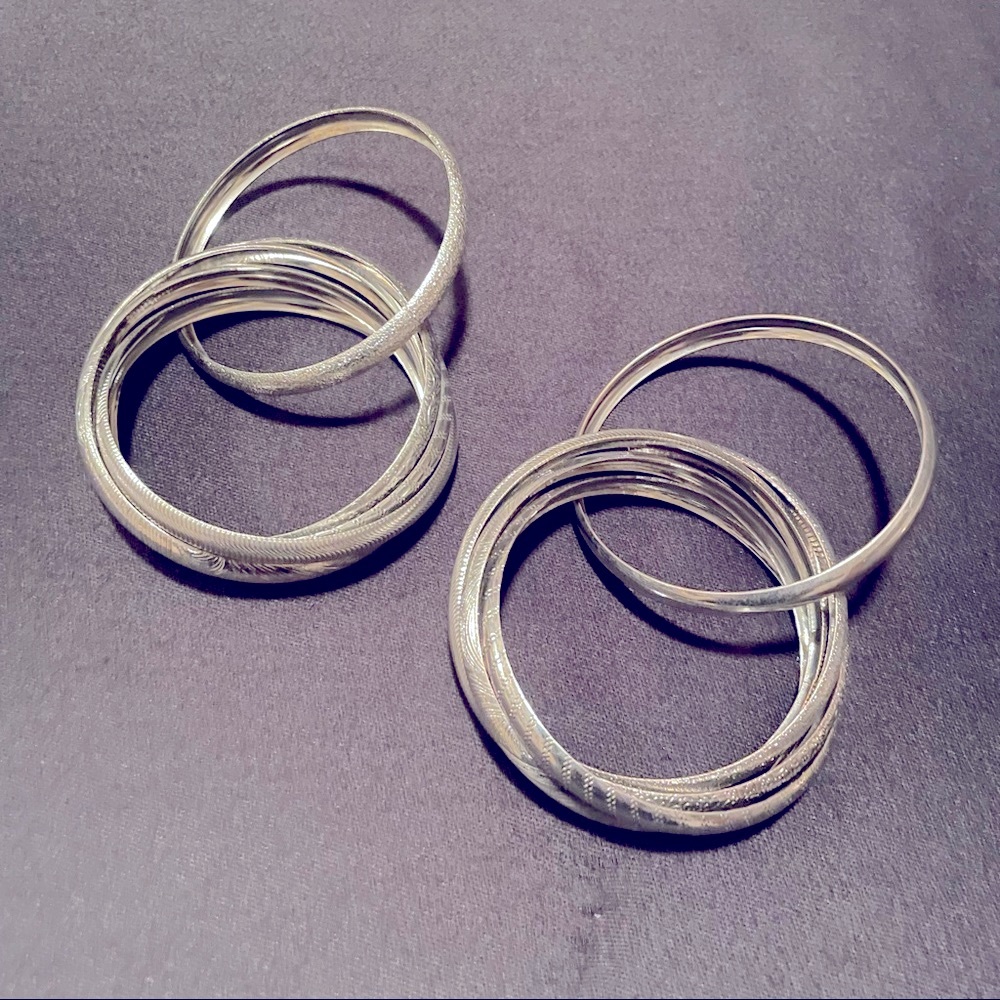 Bundle Of (2) Interconnected Bangle Bracelets - image 1